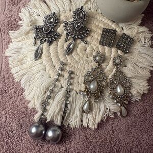 Chic Silver and Gray Drop Earrings